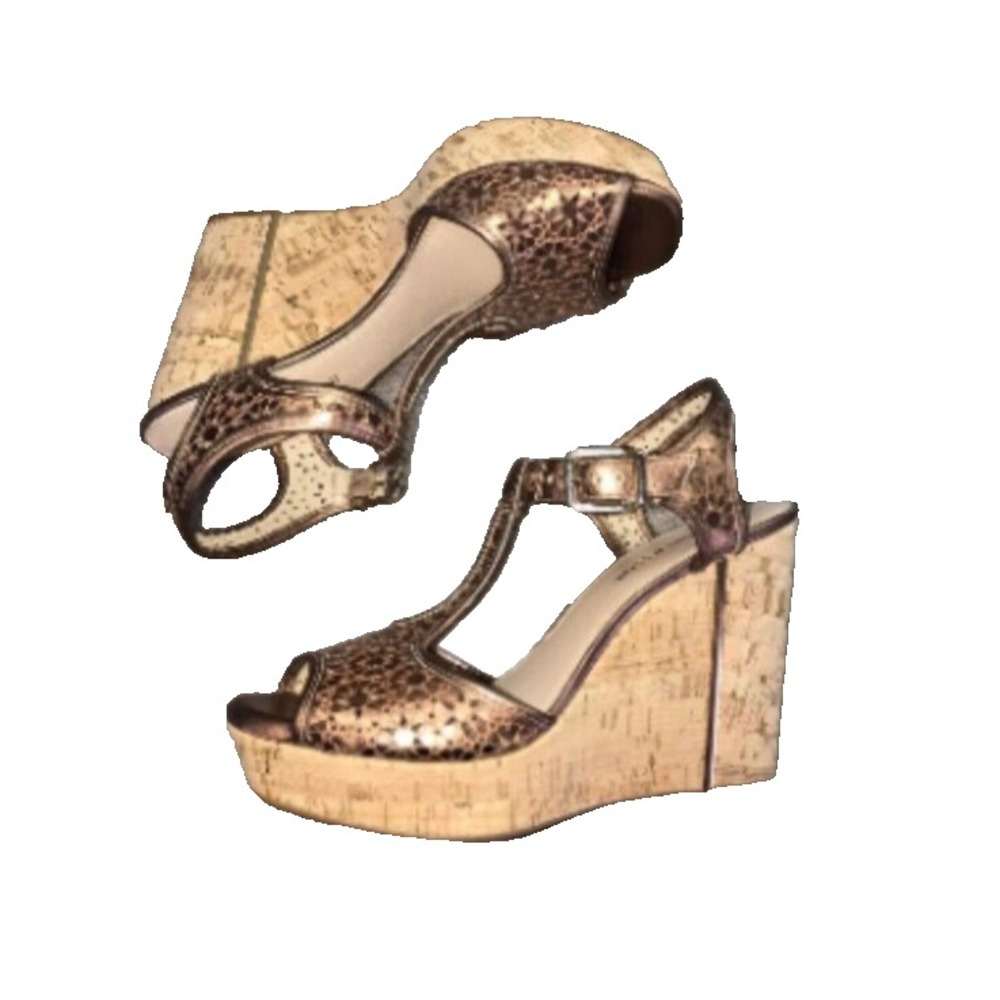 Antonio Melani‎  Women's Copper Strappy Open Toe  Wedge Shoes  Size 8M